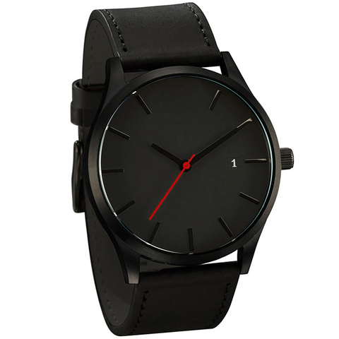 Montre de sport minimaliste pour hommes, montre de sport militaire en cuir, boîtier en acier inoxydable avec calendrier de Date automatique, montre pour hommes, 2022 ► Photo 1/6