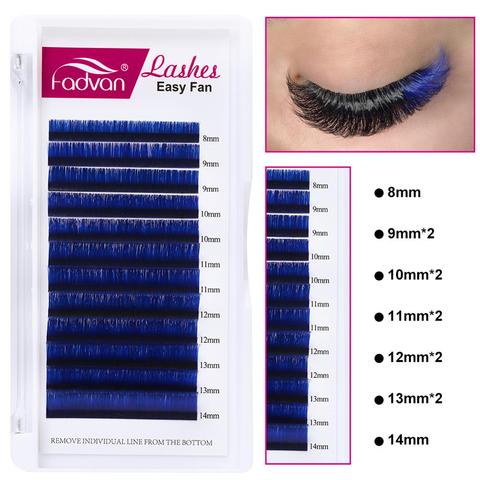 FADVAN – extensions de cils à 4 couleurs, 1 étui, éventail facile à créer, Volume, bleu, rouge ► Photo 1/6