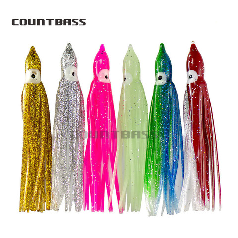 60 pcs 6 cm 8 cm 10 cm Countbass Calmar Jupes En Caoutchouc Doux Poulpe Leurres, hoochie Appâts De Pêche, Sabiki S'attaquer Artisanat, Accessoires ► Photo 1/5