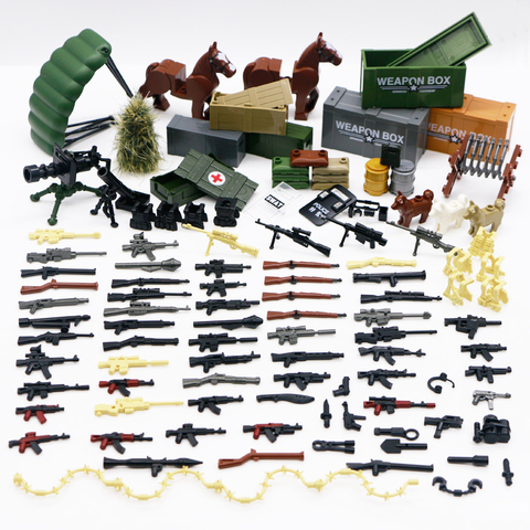 Blocs de construction, armes militaires de la deuxième guerre mondiale, armes de Police de la ville, équipe Swat allemande, Mini figurines 98K, accessoires, jouets en briques ► Photo 1/6