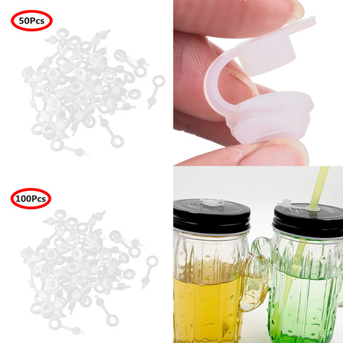 Œillets de paille en Silicone avec bouchons attachés, couvercles de bocaux Mason, sas pour brassage à domicile, vin, bière, bouchon de paille réutilisable ► Photo 1/6