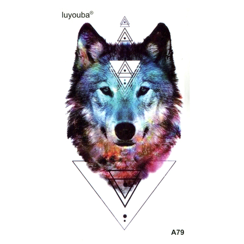 Loup temporaire tatouage autocollant faux tatouage Art corporel henné Tatoo autocollants tatouage étanche tatouage hommes ► Photo 1/2