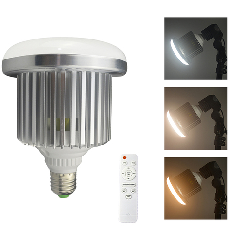 Ampoule LED E27, 95W, 100-245V, lumière du jour, lampe chaude, bicolore, 3200-5500K, avec télécommande, pour Studio vidéo, Softbox ► Photo 1/5