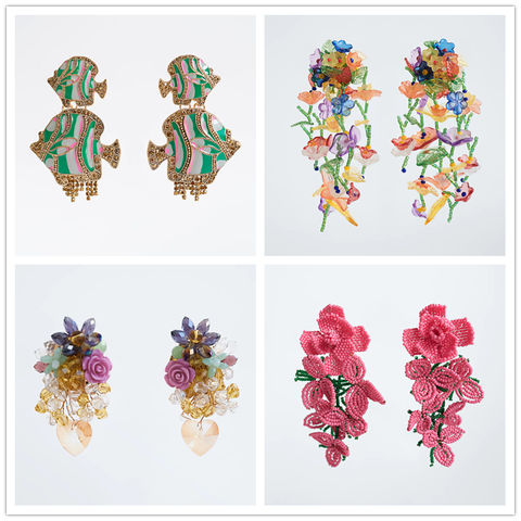 JURAN – boucles d'oreilles en forme de fleur pour femmes, Bijoux bohème, multicolores, géométriques, cadeaux de fête, vente en gros, nouvelle mode 2022 ► Photo 1/6