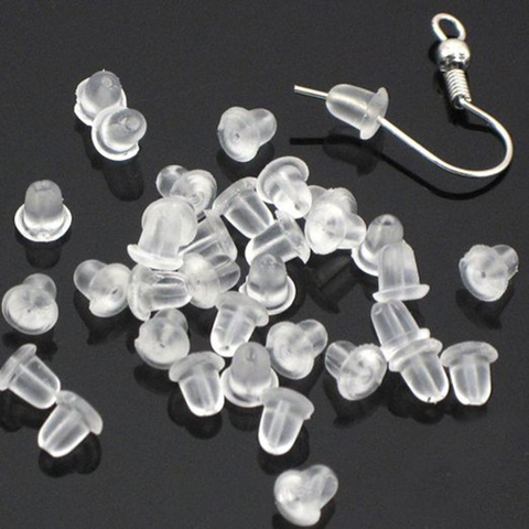 50/100 pièces/sac Silicone caoutchouc boucle d'oreille fermoir Styles oreille écrou boucles d'oreilles bijoux accessoires bouchon boucle d'oreille retour résultats ► Photo 1/6