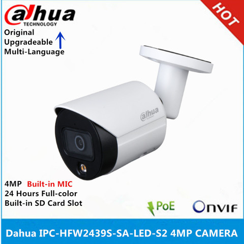 Dahua version internationale IPC-HFW2439S-SA-LED-S2 4MP intégré micro caméra IP 24 heures couleur IP67 WDR balle caméra ► Photo 1/2
