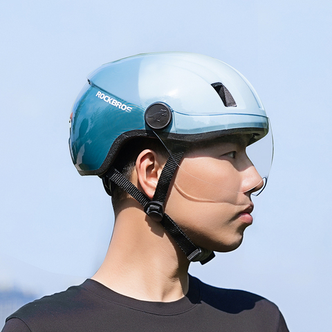 ROCKBROS casque de vélo électrique hommes femmes vtt route casque de vélo avec lunettes moto sécurité casque Protection cyclisme casque ► Photo 1/6