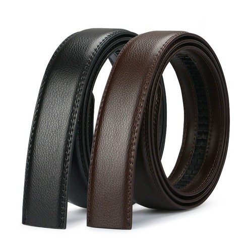 Nouveau luxe hommes automatique boucle ceintures PU cuir ceinture sans boucle ceinture noir marron mâle haute qualité jean ceinture 3.5CM ► Photo 1/6