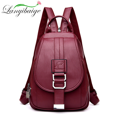 Sacs à Dos en cuir pour femmes, 6 couleurs, bonne qualité, Vintage, Sac d'école pour filles, Sac de voyage ► Photo 1/6