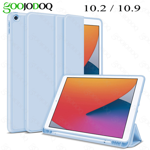 GOOJODOQ pour iPad 8th 7th génération étui 10.2 2022 pour Air 4 Case 10.9 2022 Funda Silicone Auto sommeil avec porte-crayon ► Photo 1/6