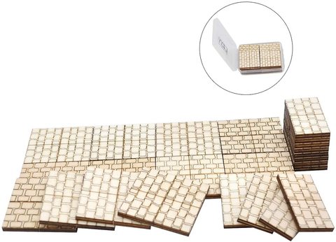 Carrelage carré en pierre de donjon (lot de 24) en bois découpé au Laser D & D Terrain modulaire 1 