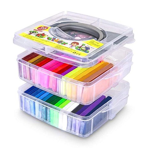 Kit de démarreur en argile polymère 32 couleurs, boîte de rangement, 36 blocs, pour cuisson au four, accessoires pour cuisson au four ► Photo 1/6