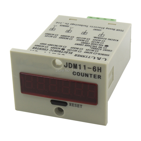 Compteur électronique numérique JDM11-6H AC 220V 110V 380V 36V AC/DC 24V 12V relais JDM11 compteur d'entrée de niveau de tension ► Photo 1/5