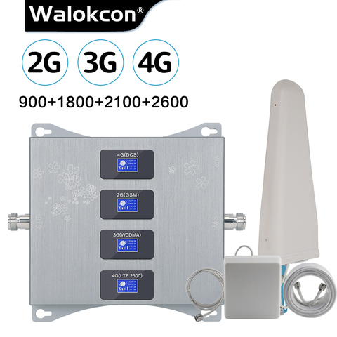 Répéteur de Signal 4 bandes Europe 900 1800 2100 2600 MHz, double 4G Internet LTE 1800 2600 MHz, amplificateur 2g 3g 4g GSM DCS ► Photo 1/6