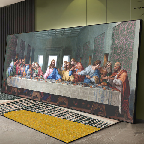Da Vinci-toile de peinture à l'huile célèbre, Reproduction du dernier souper, affiche d'art mural ► Photo 1/6