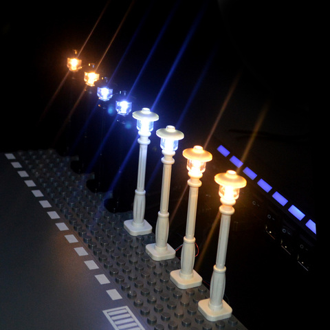 Ville lampadaire blocs de construction lampes LED 7 Ports LED USB émettant de la lumière brique classique Compatible toutes les marques Mini modèle lumière ► Photo 1/6