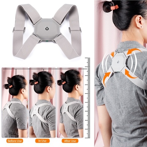 Correcteur Intelligent de Posture de dos rappel Intelligent d'alarme de Vibration de bosse Yoga équitation danse Fitness ceinture d'entraînement d'épaule ► Photo 1/6