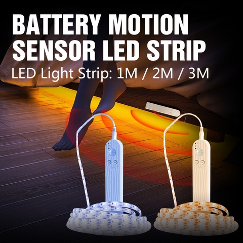 Bande lumineuse LED avec capteur de mouvement SMD2835, dc 5v, étanche, pour meuble, batterie, TV ► Photo 1/6