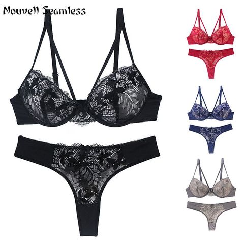 Nouvelle soutien-gorge de sous-vêtements pour femmes sexy sans couture, utilisé pour pousser la robe de soirée de soutien-gorge de fleur de dentelle, taille de sous-vêtements de fil supérieur de soutien-gorge rembourré ► Photo 1/6