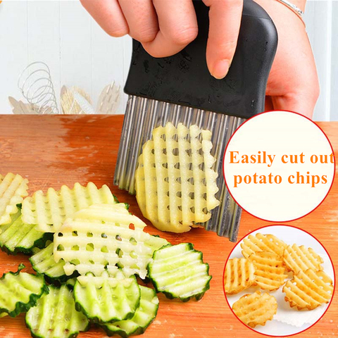 Couteau à pomme de terre à lame ondulée, gadget de cuisine en acier  inoxydable, Coupe-légumes Coupe-fruits Eplucheur Outils de cuisine, Couteaux  de cuisine, Accessoires - AliExpress