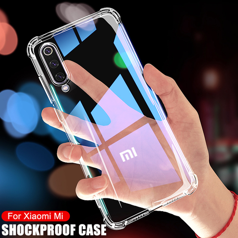 Étui de téléphone en Silicone antichoc de luxe pour Xiaomi Mi 9 8 A3 A2 Lite étui Xiaomi Mi 9 8 SE 9T CC9 CC9E Play coque arrière transparente ► Photo 1/6