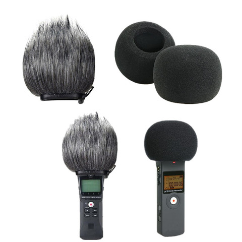 Furry pare-brise Muff vent couverture mousse filtre éponge Microphone coupe-vent couverture pour Zoom H1 pratique enregistreur micro ► Photo 1/6