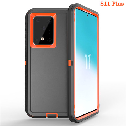 Samsung s7 s8 s9 s10 note10 s20Plus s20Ultra note9 Robot arrière pince antichoc hybride armure couleur mate souple téléphone coque arrière ► Photo 1/1