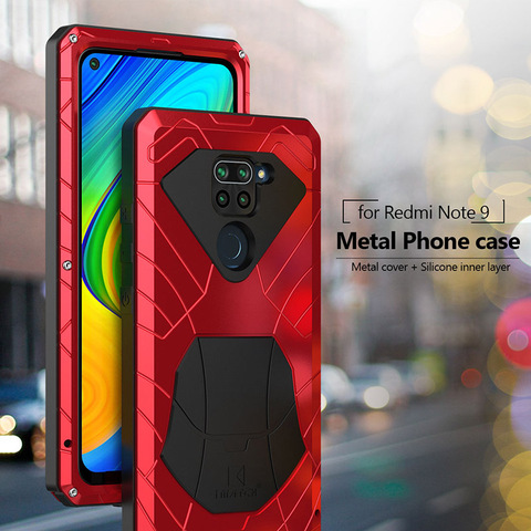 Pour Xiaomi Redmi Note 9 9S 8 Pro 9T boîtier dur aluminium métal robuste housse de Protection pour Redmi Note 9T pas de verre trempé ► Photo 1/6