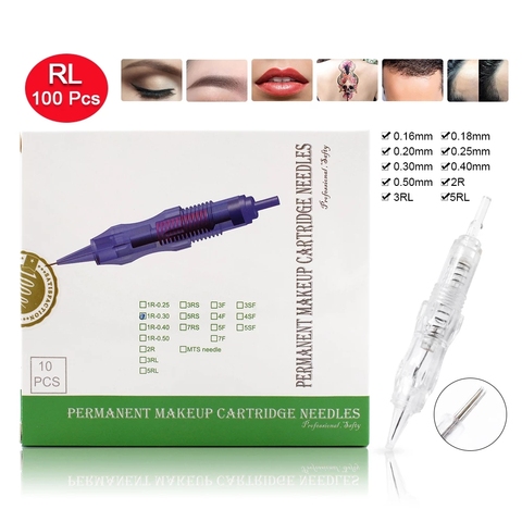 Biomaser 100 pièces aiguilles de tatouage révolution Catridges de maquillage Permanent pour Kit de Machine à tatouer aiguille à sourcils 1R,2R,3RL,5RL 7RL ► Photo 1/6