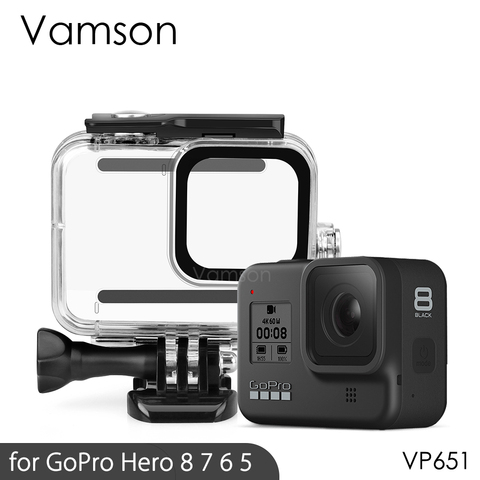Vamson pour Gopro Hero 8 7 6 5 noir 45M boîtier étanche sous-marin caméra boîtier de plongée fixation pour GoPro accessoire VP630 ► Photo 1/6