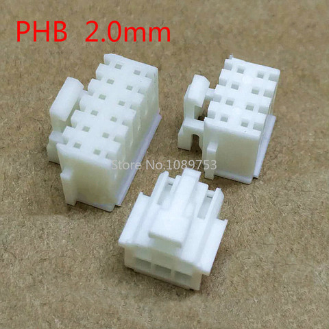 Connecteur de boîtier femelle Mini PHB 2.0mm, 50 pièces, Double rangée, coque en plastique, 2x2P 2x3P 2x4P 2x5P 2x6P 2x7P 2x8P 2x9 2x10P ► Photo 1/4