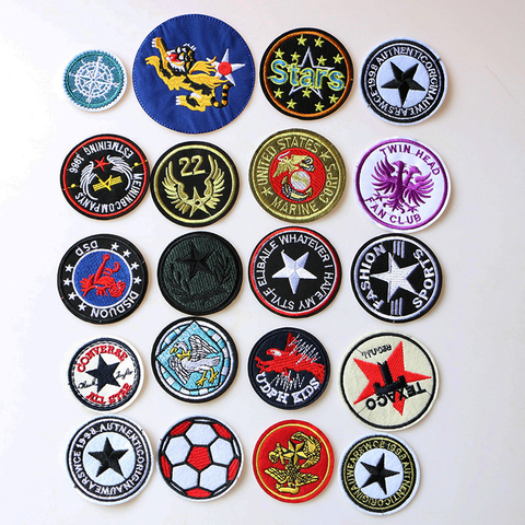 Patch rond étoiles de Football boussole icône patchs brodés pour vêtements kawaii bricolage fer sur Badges sur un sac à dos ► Photo 1/6