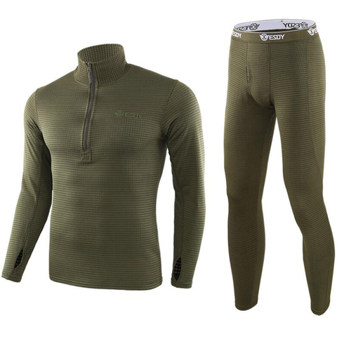 ESDY – combinaison de sport en molleton pour homme, pantalon Long et chaud, avec Compression, respirant, survêtement thermique, pour l'automne et l'hiver ► Photo 1/6