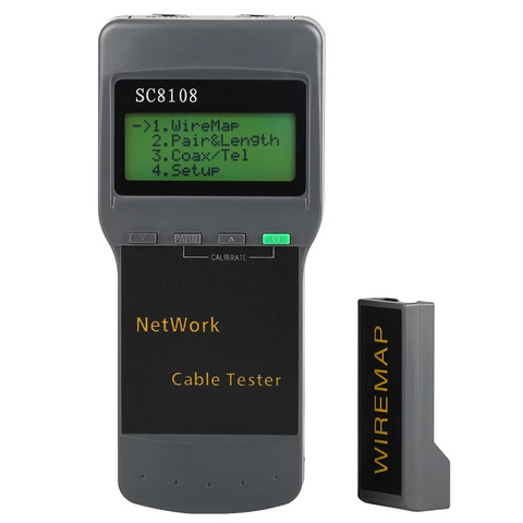 SC8108 Portable LCD testeur de réseau mètre LAN téléphone câble testeur mètre avec écran LCD RJ45 Cat5e Cat6 UTP ► Photo 1/6