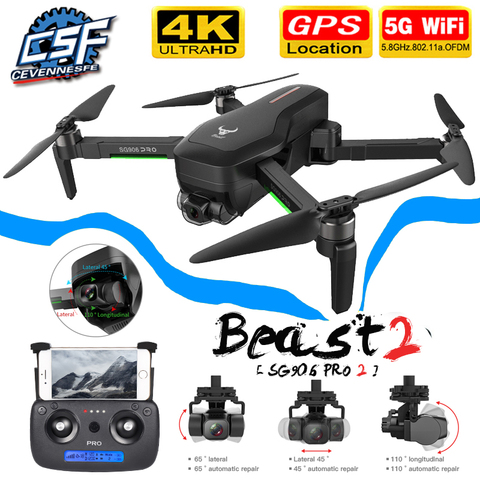 Nouveau Drone SG906 MAX/Pro2 GPS avec Wifi FPV 4K caméra à cardan à trois axes, quadrirotor professionnel sans balais pour éviter les obstacles ► Photo 1/6