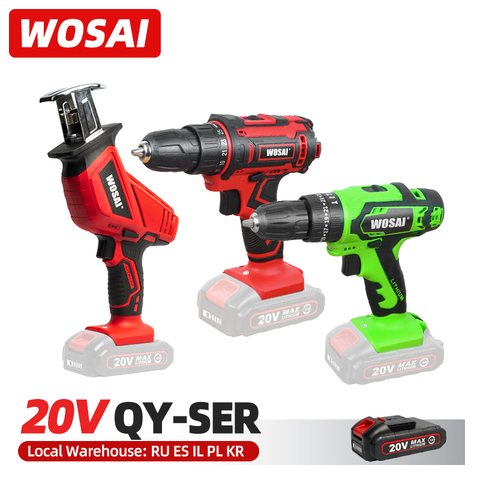 WOSAI 3 en 1 QY série perceuse électrique sans fil tournevis perceuse scie alternative perceuse à percussion 20V Lithium batterie outils électriques ► Photo 1/6