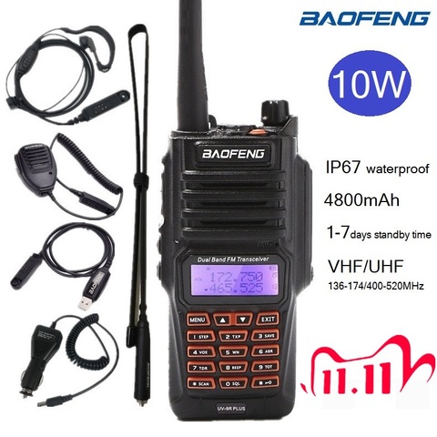 BAOFENG – talkie-walkie étanche 10W UV-9R PLUS, Station de Radio CB amateur VHF UHF, Radio émetteur-récepteur Portable pour la chasse 10-50KM uv9r ► Photo 1/6