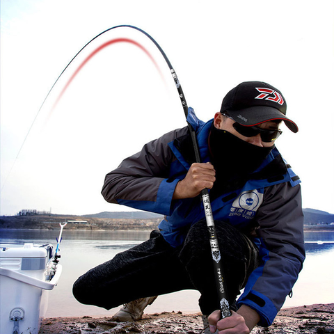 Canne à pêche télescopique Super légère, dur, en Fiber de carbone, pour pêche en ruisseau frais, 3.6M/4.5M/5.4M/6.3M/7.2M/8M/9M/10M ► Photo 1/6