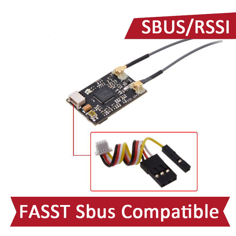 Micro récepteur MRFS01 FASST Sbus RSSI pour Drone FPV Compatible avec Futaba T8G T14SG T18MZ T16SG ► Photo 1/1