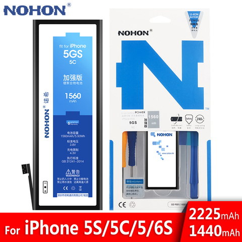 NOHON – batterie Lithium polymère de remplacement, capacité réelle, pour iPhone 5s 5C 5 5G 6S ► Photo 1/6