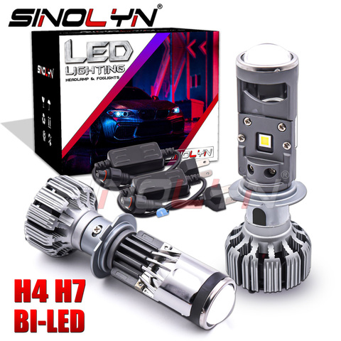 Sinolyn H4 H7 Led 55w Bi Led lentille phare projecteur Mini 1.5 pouces lentille pour moto phare 5500k voiture accessoires Tuning ► Photo 1/6