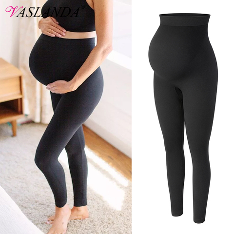 Leggings de maternité taille haute pour femmes enceintes, pantalon moulant, modelant le corps, post-partum ► Photo 1/6