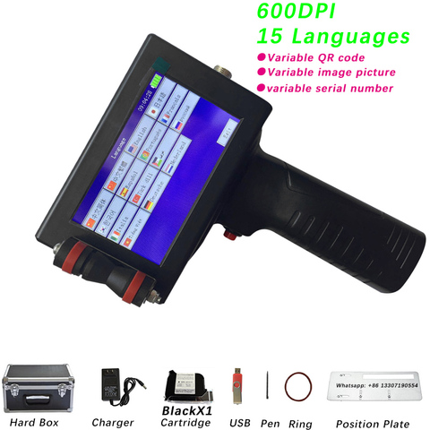 Imprimante thermique à jet d'encre portable, image Variable 12.7mm, code QR, 15 langues, numéro de série ► Photo 1/6