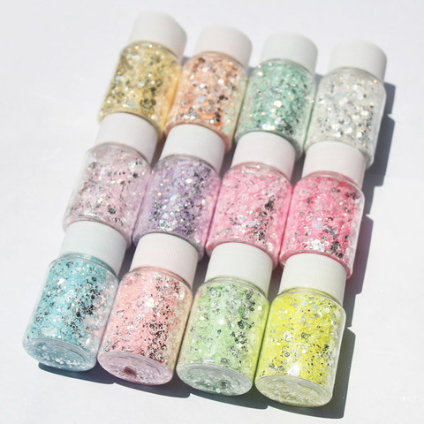 3D miroir argent Nail Art sirène paillettes hexagone Paillette paillettes flocons scintillant Pigment poudre manucure décoration conseils ► Photo 1/6