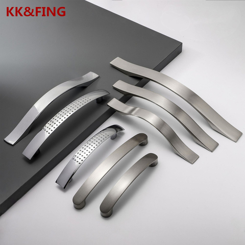 KK & FING-boutons de meuble en alliage d'aluminium chromé, poignées pour tiroirs, tiroirs ou placard de cuisine, bouton de porte, poignée de meubles, 1 pièce ► Photo 1/6