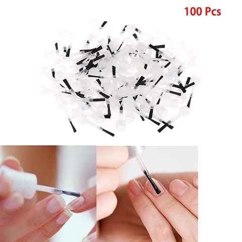 Pinceaux applicateurs de vernis à ongles, 100 pièces/lot, brosses de remplacement pour Gel de trempage liquide pour Salon de beauté, outil de manucure à faire soi-même ► Photo 1/6