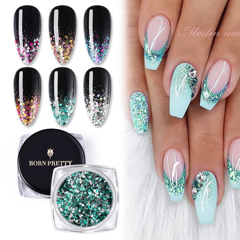 BORN PRETTY – paillettes pour ongles, dégradé, puissance de 1g, sans lampe, séchage naturel, Art de manucure et de pédicure, décoration, Pigment, poussière ► Photo 1/6