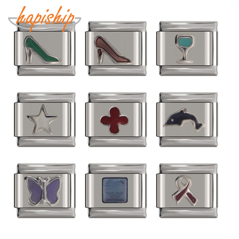 Hapiship-bijoux Original en acier inoxydable idéal pour Bracelet, marguerite, cœur, étoile, croix, papillon, 1 pièce, 9mm de largeur, DJ23, 1 pièce ► Photo 1/6