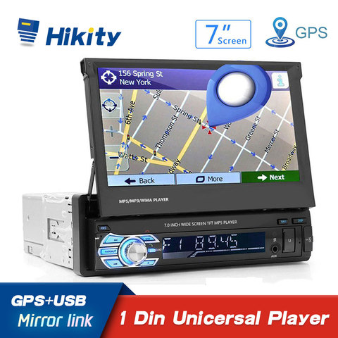 Hikity 1 din autoradio rétractable lecteur MP3 7 