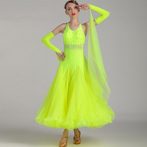 Robe de concours de danse de salle de bal, robe de danse à paillettes, robe de valse, vêtements de danse, robe de tango, costume de danse rumba ► Photo 1/5